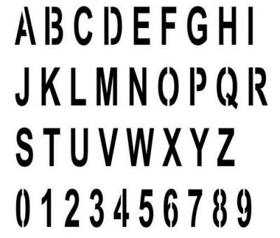 Alph955 alphabet etroit arial en pochoir stylepochoir