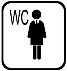Autocollant wc homme noir blanc