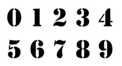 Chiffres pochoir 0 a 9 numeros