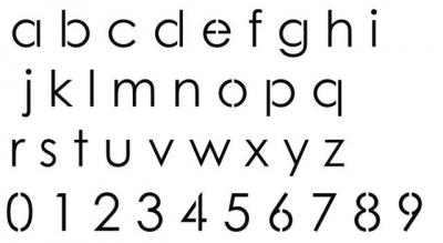 Pochoir alphabet et chiffres script