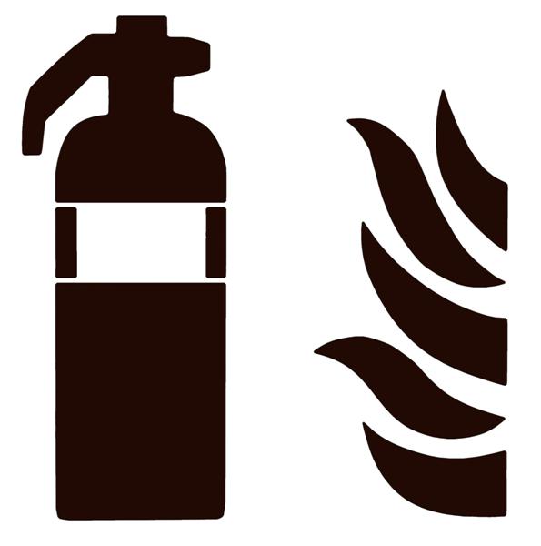 Extincteur pochoir flammes