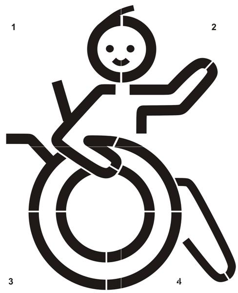 Logo handicape auchan 145x180 cm