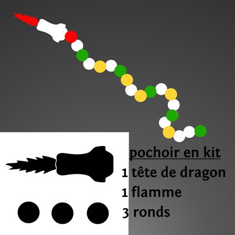 Marq85447 pochoir dragon simple en kit cour ecole marquage signalisation