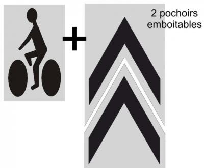 Chevrons + vélo pour piste cyclable