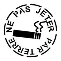Megot de cigarette ne pas jeter par terre amende de 68 euros pochoirs signalisation mon artisane interdit de fumer p 