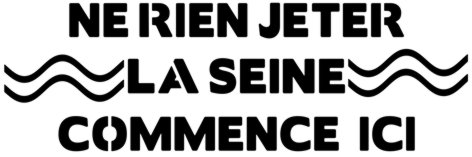 Ne rien jeter la seine commence ici pochoir marquage au sol trottoir