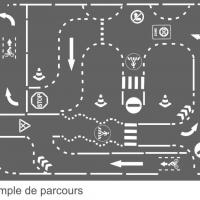 Parcours velo exemple pour cour de recreation pochoir