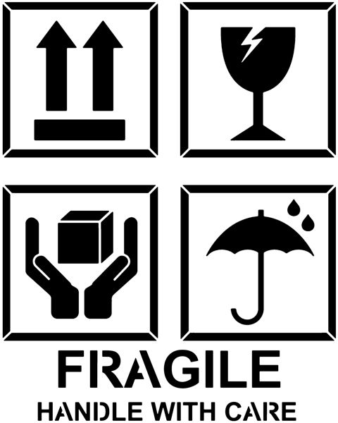 Pict87002 pochoir fragile manutention caisse handle with care