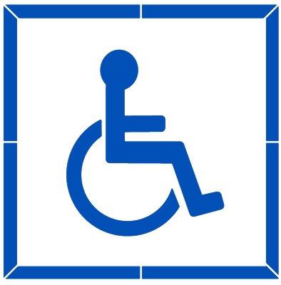 Pictogramme handicape dans un carre CE14