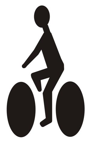 Pictogramme velo cycliste piste cyclable pochoir