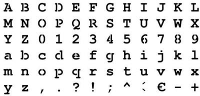 Pochoir alphabet Courrier