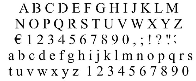 Pochoirs à lettres majuscules et minuscules 100mm à chiffres et à symboles de signe de 5, 10, 15, 20, 30, 50, 100 et 150 mm P1800