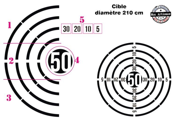 Pochoir cible diametre 210 cm