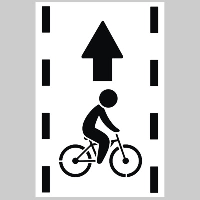 Pochoir cycliste piste cyclable route p
