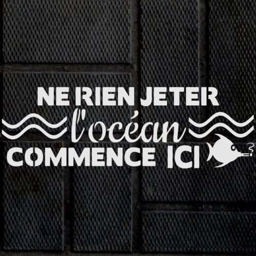 Pochoir ecologie ne rien jeter l ocean commence ici