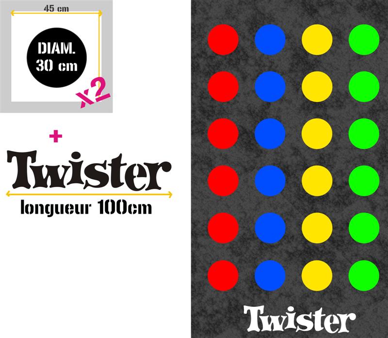 pochoir jeu twister