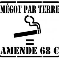 Signal6894 megot par terre amende 68 euros proprete urbaine pochoir pour trottoir pochoirs signalisation mon artisane