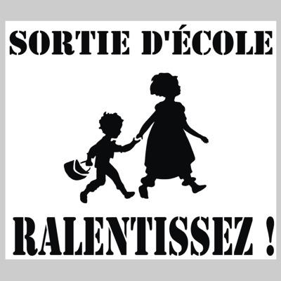 Sortie ecole ralentissez pochoir route p