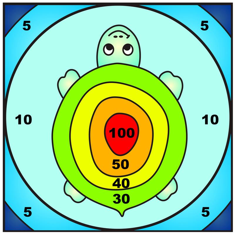 Sticker autocollant cible tortue ecole