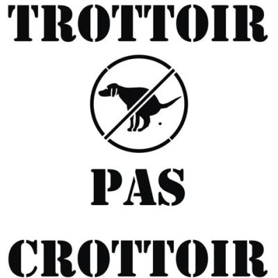 Pochoir Crottes de chien sur trottoir